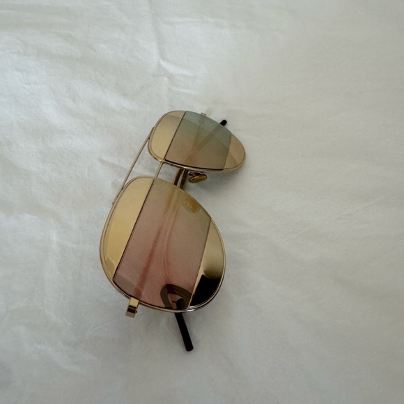 Dior Gold/Silver Mirrored DiorSplit1 Aviator Sunglasses - Picture 4 of 4